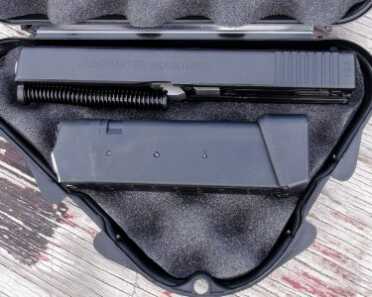 A .50-Caliber Glock? Full Review: Conversion Kit & Complete Gun The conversion kit includes the full slide assembly and one nine-round magazine.