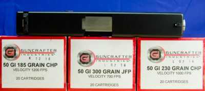A .50-Caliber Glock? Full Review: Conversion Kit & Complete Gun Guncrafter Industries is the only known supplier of ammo, but they offer a nice variety.