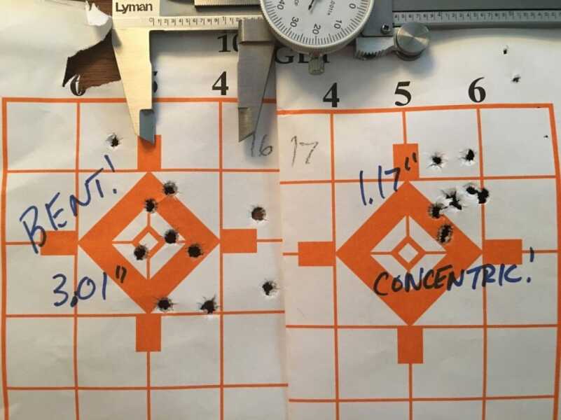 #Reloading: Straight Bullets = Accurate Ammo - Hornady Bullet Concentricity Gauge (Deal of the Week) Does concentricity matter? Based on these 10-shot groups, I'd say so.