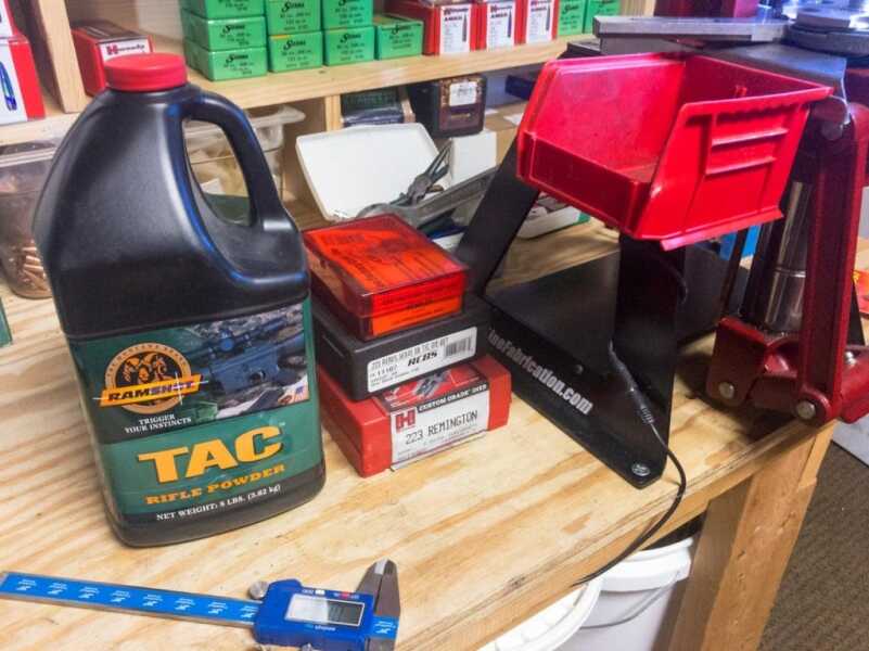 Reloading: Final Inspection and Packaging Tips I always keep only one powder container on my loading bench and that's the one currently being loaded. I don't want to risk using the wrong powder.