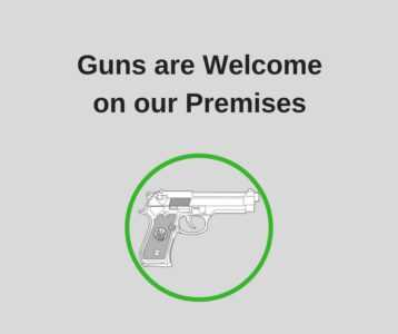 Kansas Restaurant Wins Praise and Criticism for 'Guns Welcome' Sign Kansas Restaurant Wins Praise and Criticism for 'Guns Welcome' Sign