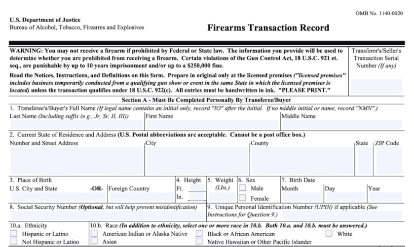 NSSF: ATF Announces Release of New Form 4473 NSSF: ATF Announces Release of New Form 4473