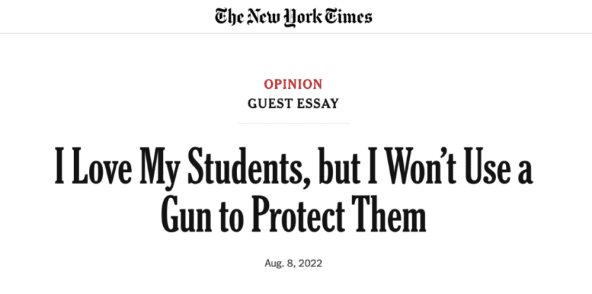 College Professor: I love my students but I won’t use a gun to protect them College Professor: I love my students but I won’t use a gun to protect them