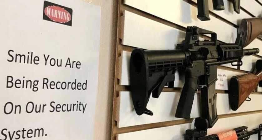 ATF Data Confirms 'Operation Secure Store' Has Positive Impact Sign in gun store.