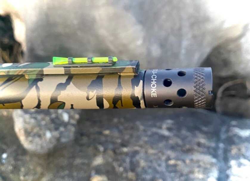 Putting Mossberg’s New Optic-Ready 500 Turkey to the Test X-Factor ported choke and fiber optic front sight