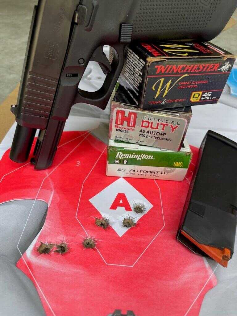 Glock’s Next Generation Big Bore: G21 Gen5 MOS Glock G21 Gen5 with Winchester, Hornady and Remington ammo.