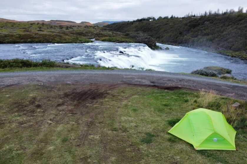 2 - Hunt365 - Ultralight Marmot Superalloy 3-Person Tent Review Marmot Superalloy 3P tent overlooking a waterfall in Iceland