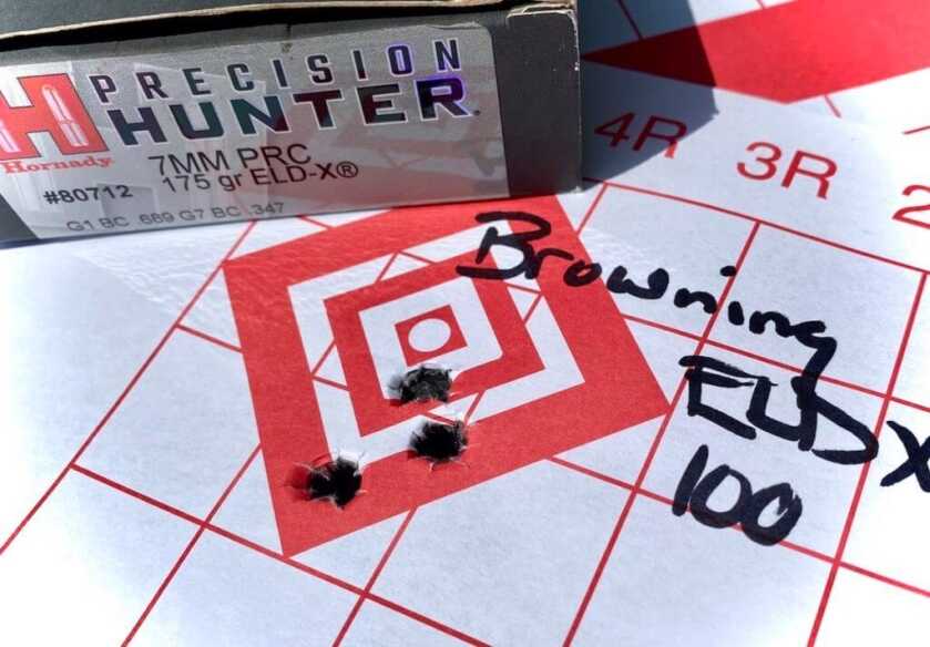 Browning X-Bolt Speed Suppressor-Ready 7PRC: Full Review SR suppressed group at 100 yards