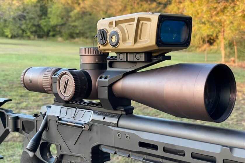 3 - Meet the Vortex Impact 4000: A Weapon-Mounted Laser Range Finder Vortex Impact 4000 mounted on a Vortex diving board on a Seekins Precision Havak HIT Pro