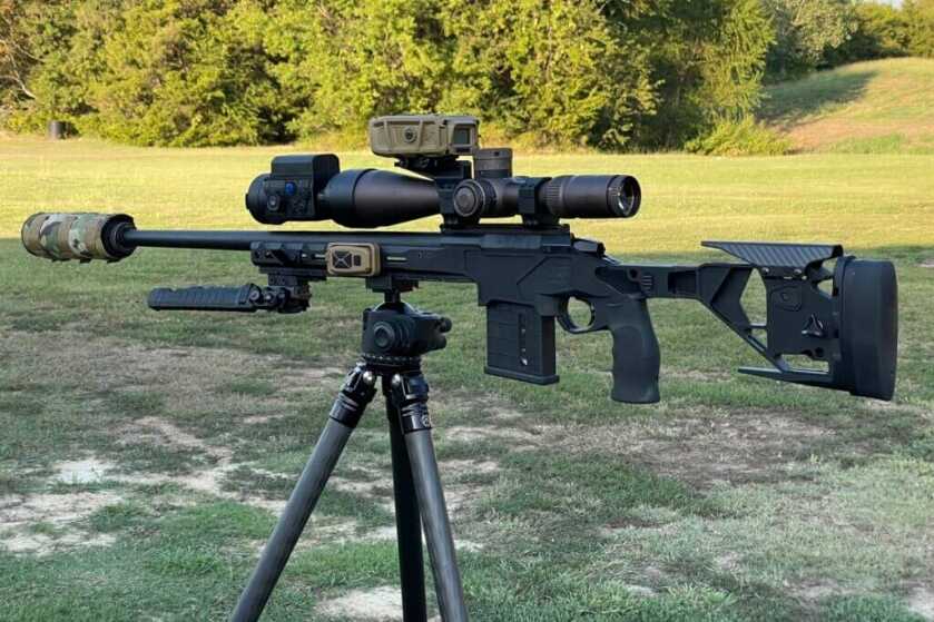 3 - Meet the Vortex Impact 4000: A Weapon-Mounted Laser Range Finder My current night shooting setup: Seekins Precision Havak HIT Pro topped with a Vortex Razor 6-36 & Impact 4000, using a Pulsar Krypton 2 FXG50 with a Silencerco Hybrid 46 with a Cole-Tac suppressor cover on a Two Vets Tripods tripod.