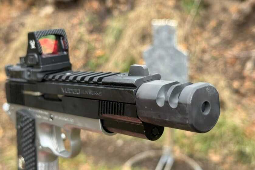 Vudoo Gun Works Target 22LR 1911: Full Review Large compensator with two ports