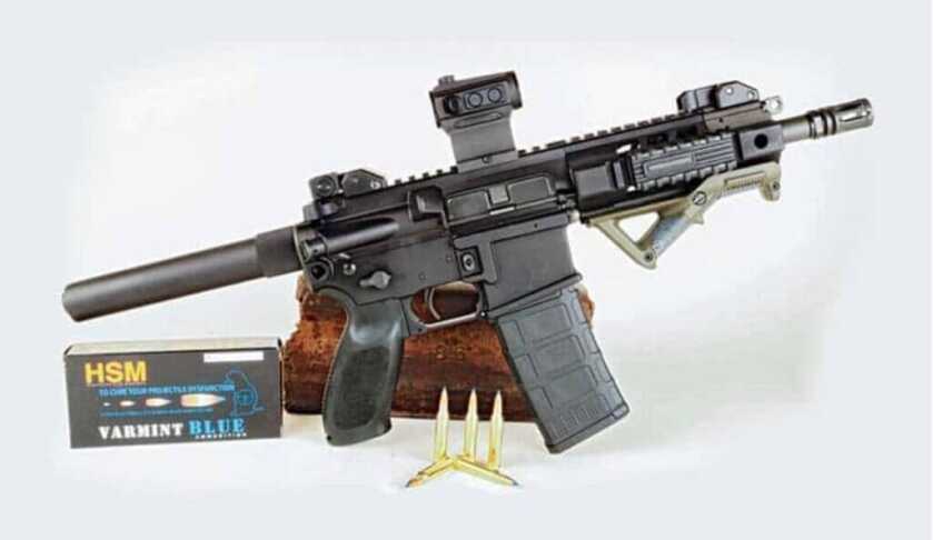 AR-15 with ammo box