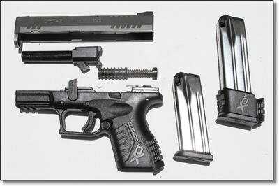 Few parts means few problems, and the XD pistols have as few parts as any pistol on the market. You need never take the gun down further than this to clean it. 