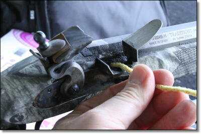 In order to get the Triple Se7en pellets to ignite reliably with the side facing flashhole, I had to stuff the hole with my FFFFG Goex extra fine priming powder.