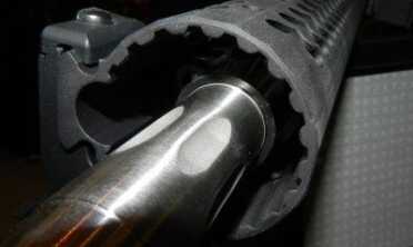 The inside surface of the 3G’s fore end is grooved so attached accessory rails lock on tightly.