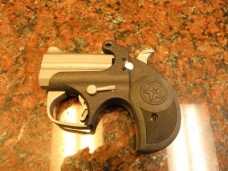 Bond Arms Derringer - Range Report & Factory Tour The newest member of the Bond Arms family is the .45 acp Backup model featuring a 2 ½” barrel, rubber grip panels, a powder coated frame, and bead blasted barrel.