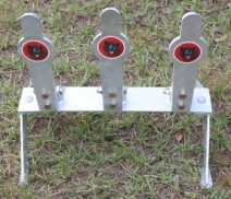 Torture test – The Grizzly Targets Trifecta is a 3 paddle auto-reset target made of 3/8” AR500 steel, in Tampa, Florida.  