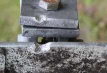 Test-other – Even this ricochet off of the bottom of the paddle took a chunk out of the base.