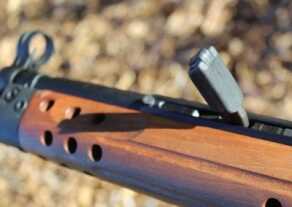 PTR 91 Wood Classic KR – New Gun Review The folding charging handle is easy to manipulate, once it is unfolded.