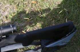 The Howa 1500 was perfectly reliable over about 100 rounds. The brass fell in a neat pile slightly to the rear. 