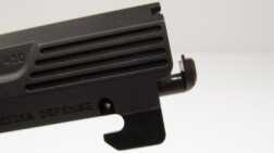 The spring loaded extractor easily lifts spent hulls and brass from the chamber. The massive under-barrel locking lug locks the barrel to the frame when firing.)