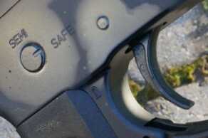 The trigger isn’t much to look at, but it breaks clean and has a short reset.  It is a step above the average AR trigger, for sure. 