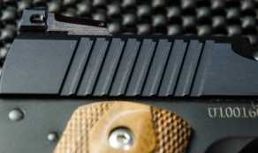 The cocking serrations in the slide are extremely grippy and effective.