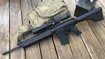The Windham Weaponry R20FFTM-308 is an AR-10 type design with a fixed, rifle -length stock.