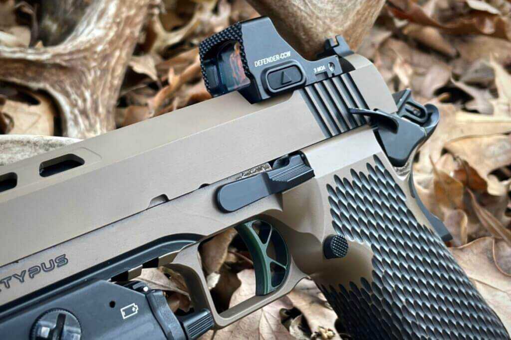 Vortex Defender-CCW sitting on the Stealth Arms Platypus