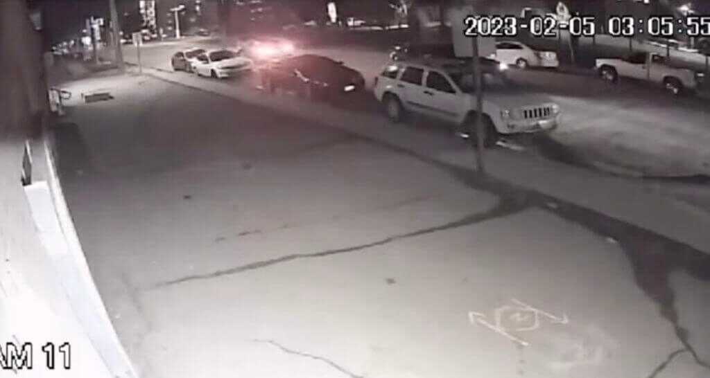 Security footage from the shooting.