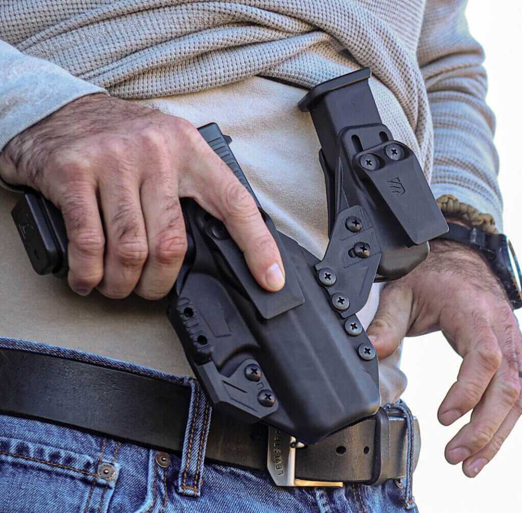 A Blackhawk IWB Stache holster.