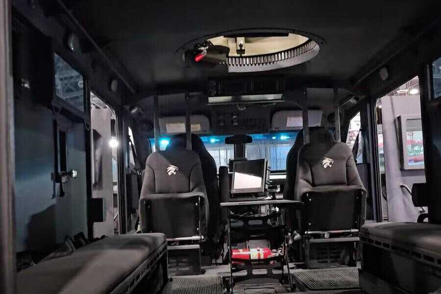 The interior of the Lenco BearCat.