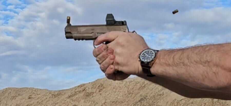 Shooting fast with the semi-automatic TRP from Springfield Armory.
