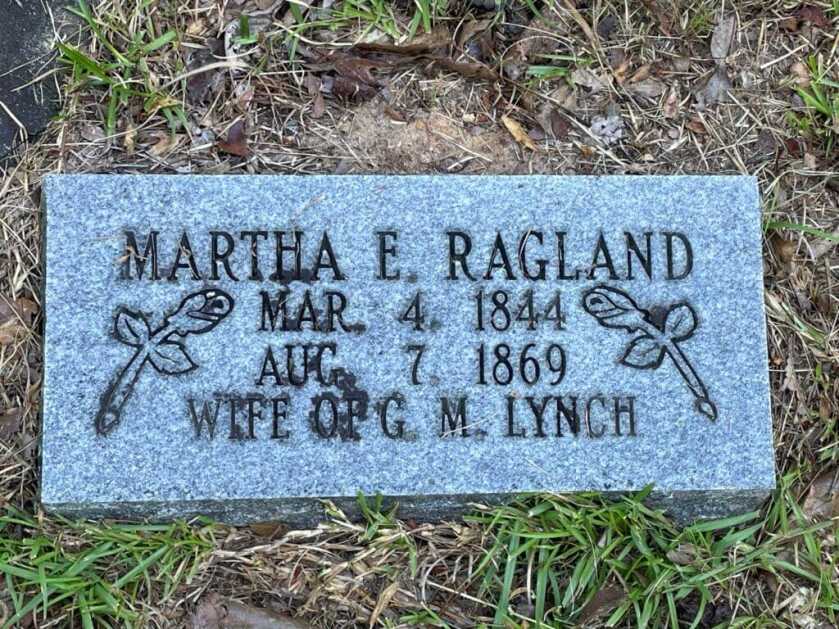a headstone. Elizabeth Ragland