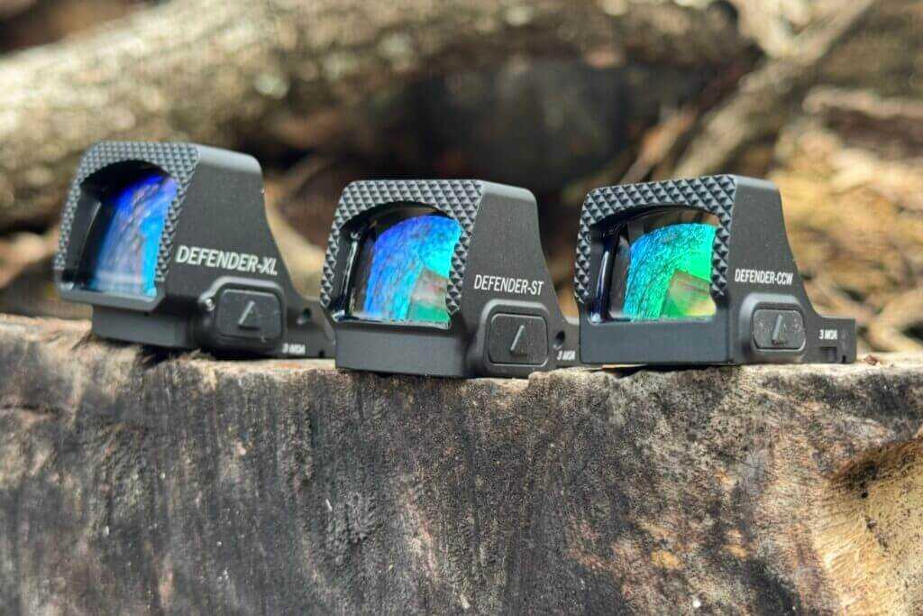 Vortex Defender Series Optics on old wood