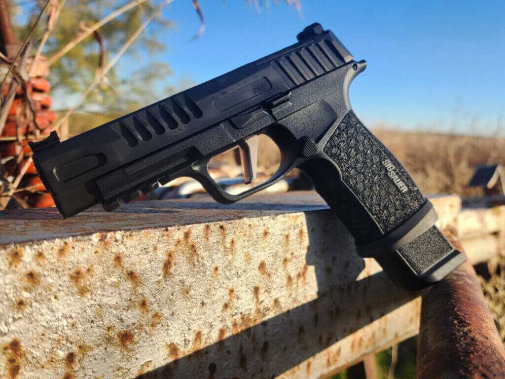 Sig Sauer handgun on trailer