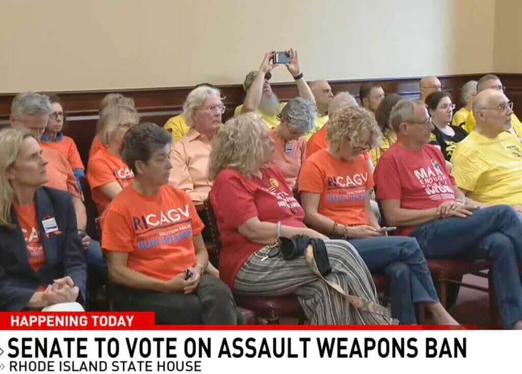 Gun control advocates show up in support of the ban.