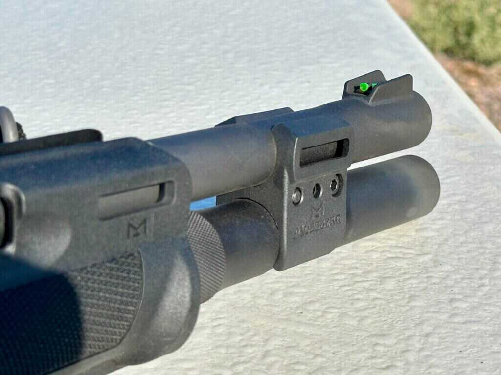 Closeup of the muzzle end of a 940 Pro Tactical SPX