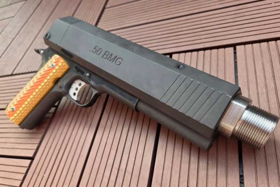 A 50 BMG 1911 hybrid.