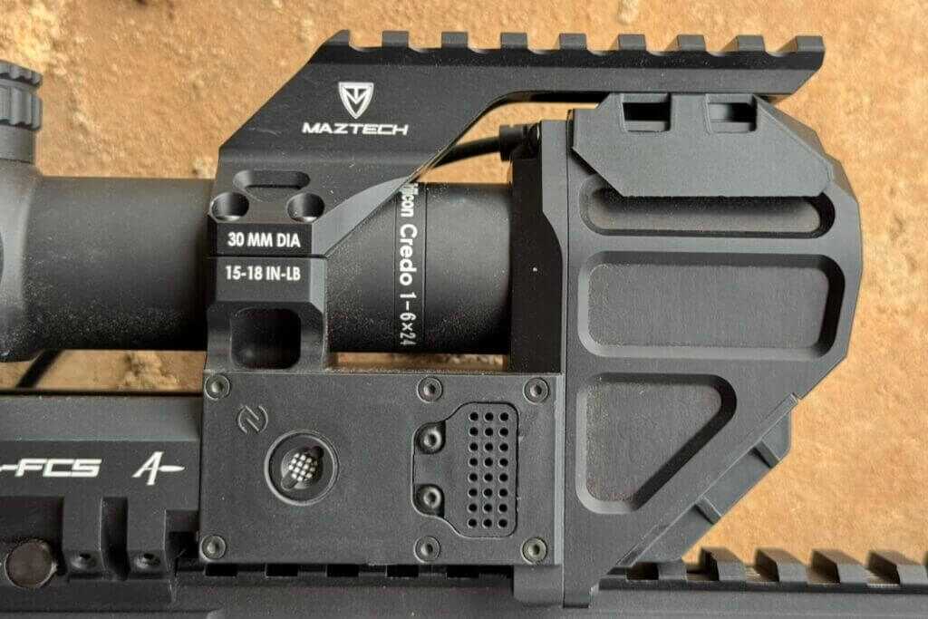 Right-side of Maztech X4-FCS with environmental sensor callouts and torque specs