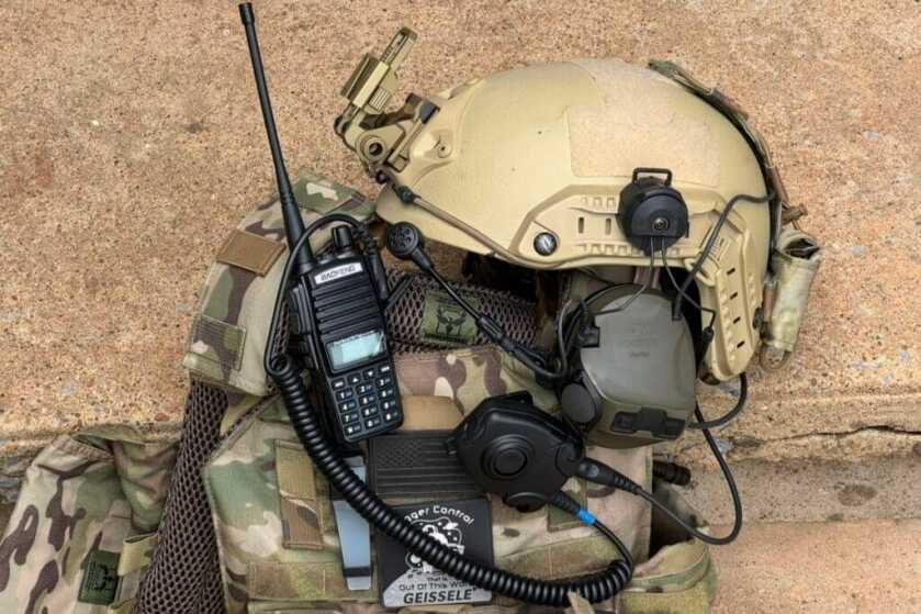 Close up of ComTac VIII boom mic cable that can pop loose when stowed highlighting potential wear point