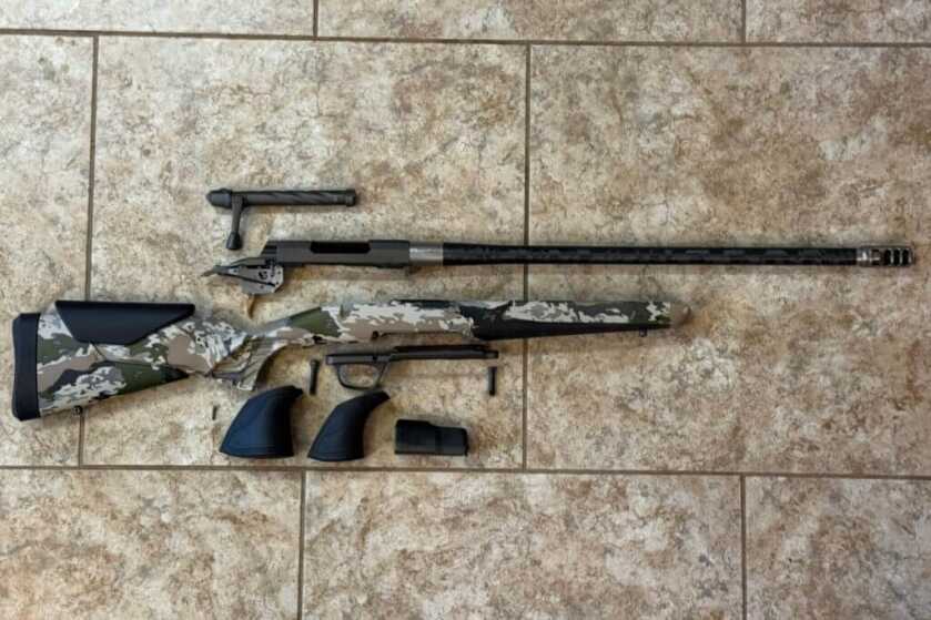 rifle parts layed out