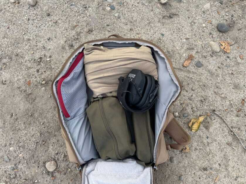 Vertx Siege 25L Tactical Backpack large main compartment opened for gear storage