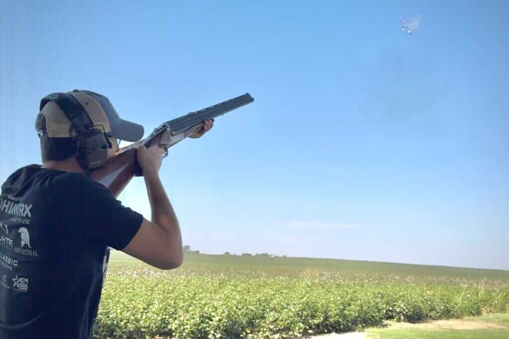 man shooting clay with Triple Crown