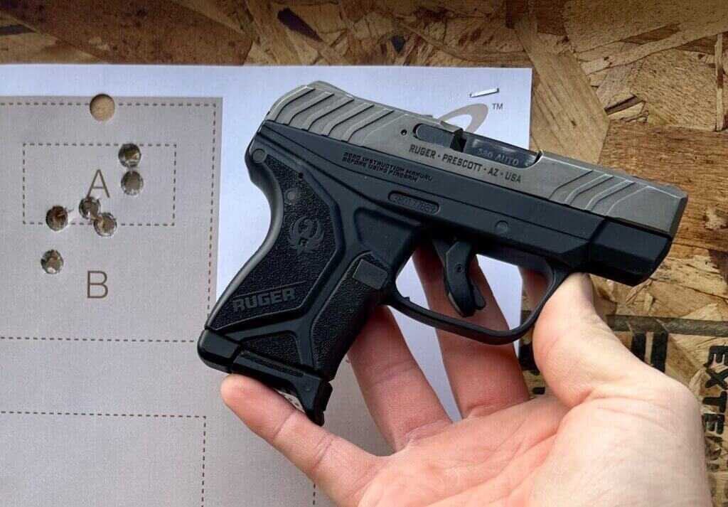 Ruger LCP Gen II control group at 10 yards used as shooter baseline against S&W Bodyguard 2.0 Carry Comp