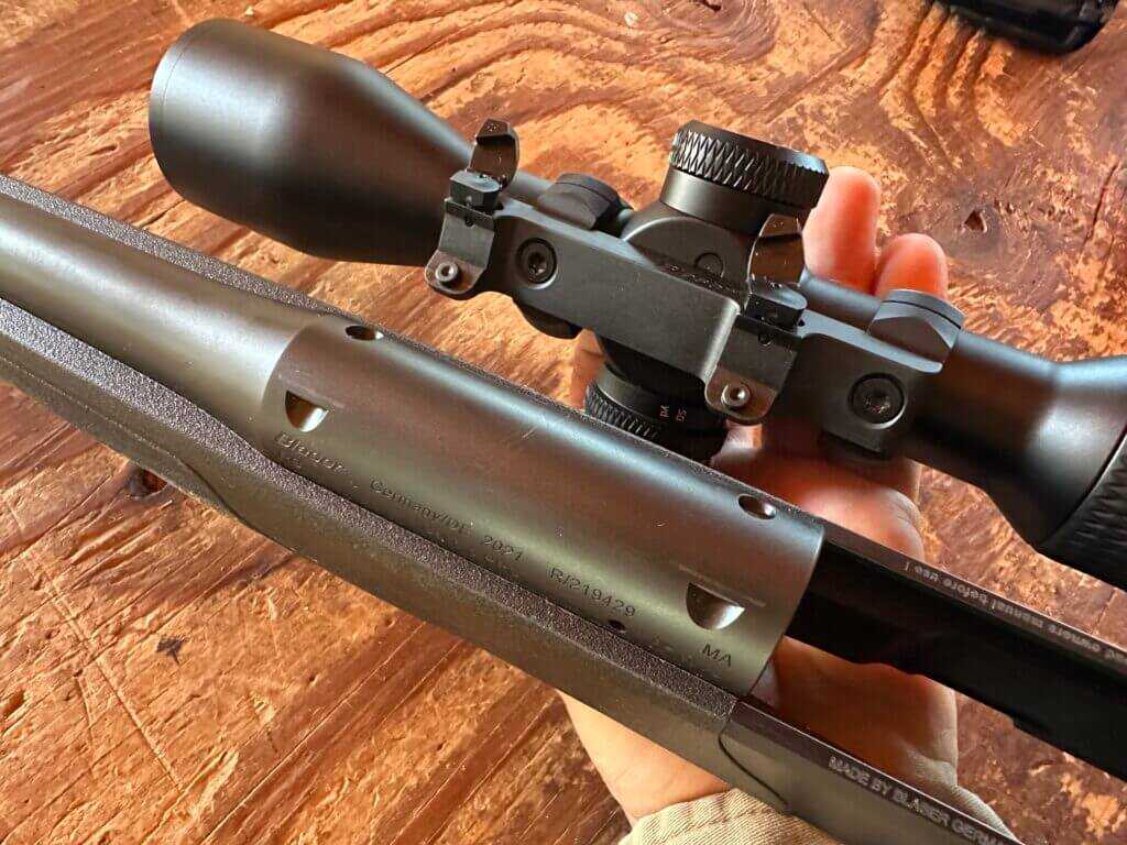 Blaser Saddle Mounts removed showing notches and QD interface