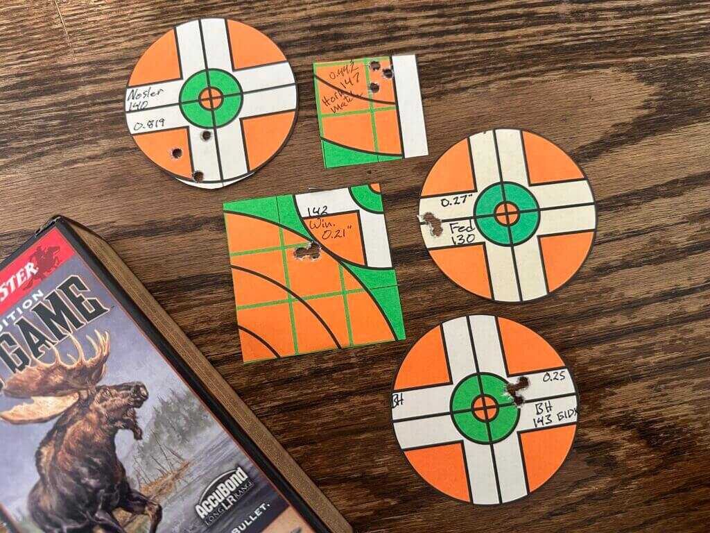 Best groups from five ammo brands fired through Blaser R8 Ultimate 6.5 PRC