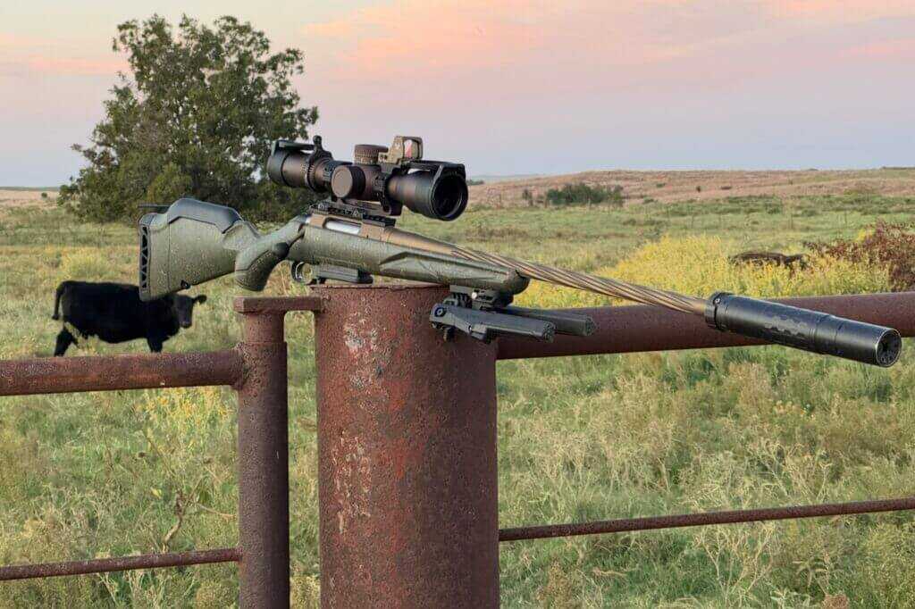 Range ready Ruger American Gen II Predator setup with optic and bipod