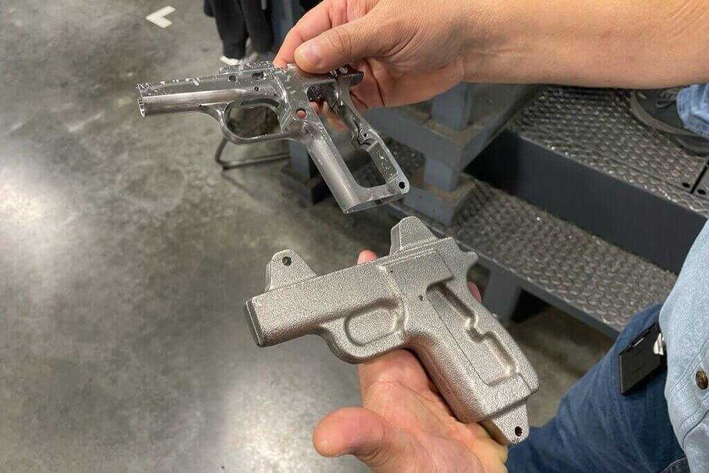 Springfield Armory factory tour engineer Larry showing SA-35 frame machining sequence