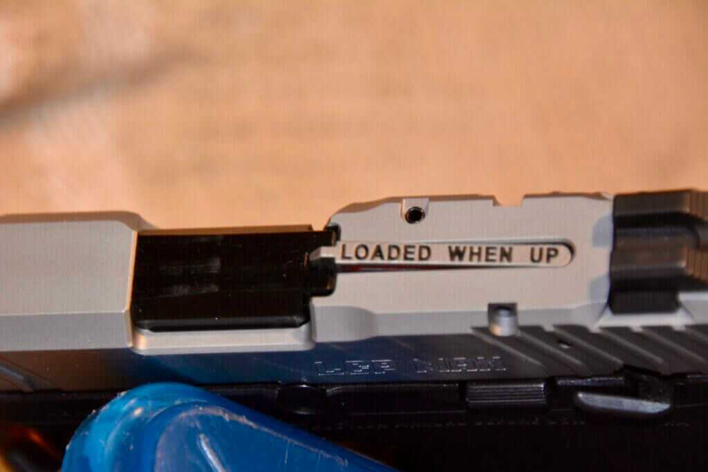 California compliant Ruger LCP Max loaded chamber indicator on top of slide